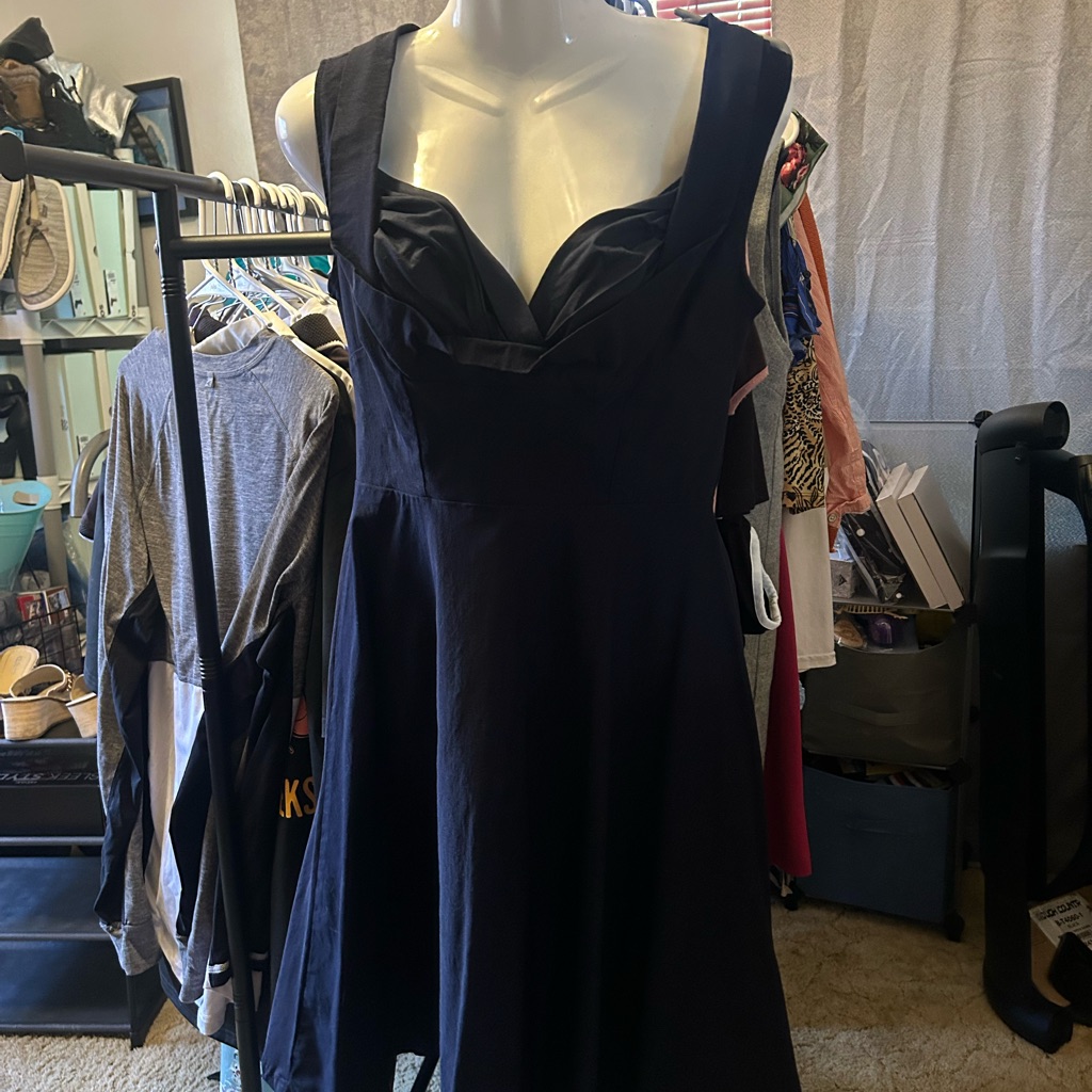 Mosul Retro Navy Sleeveless Dress 8